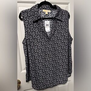 Michael Kors Monogram Black and Gray Blouse